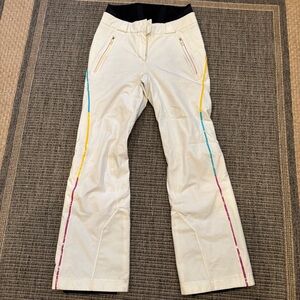 KJUS Women's White Ski Pants with Colorful Accents